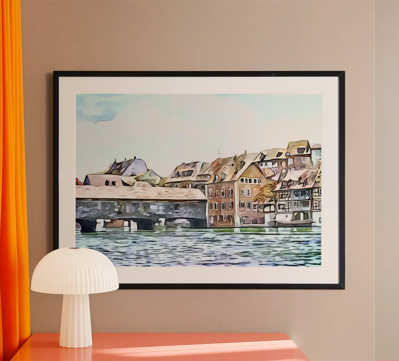Gailingen am Hochrhein, motivo 1 poster con telaio in legno da ZAMART