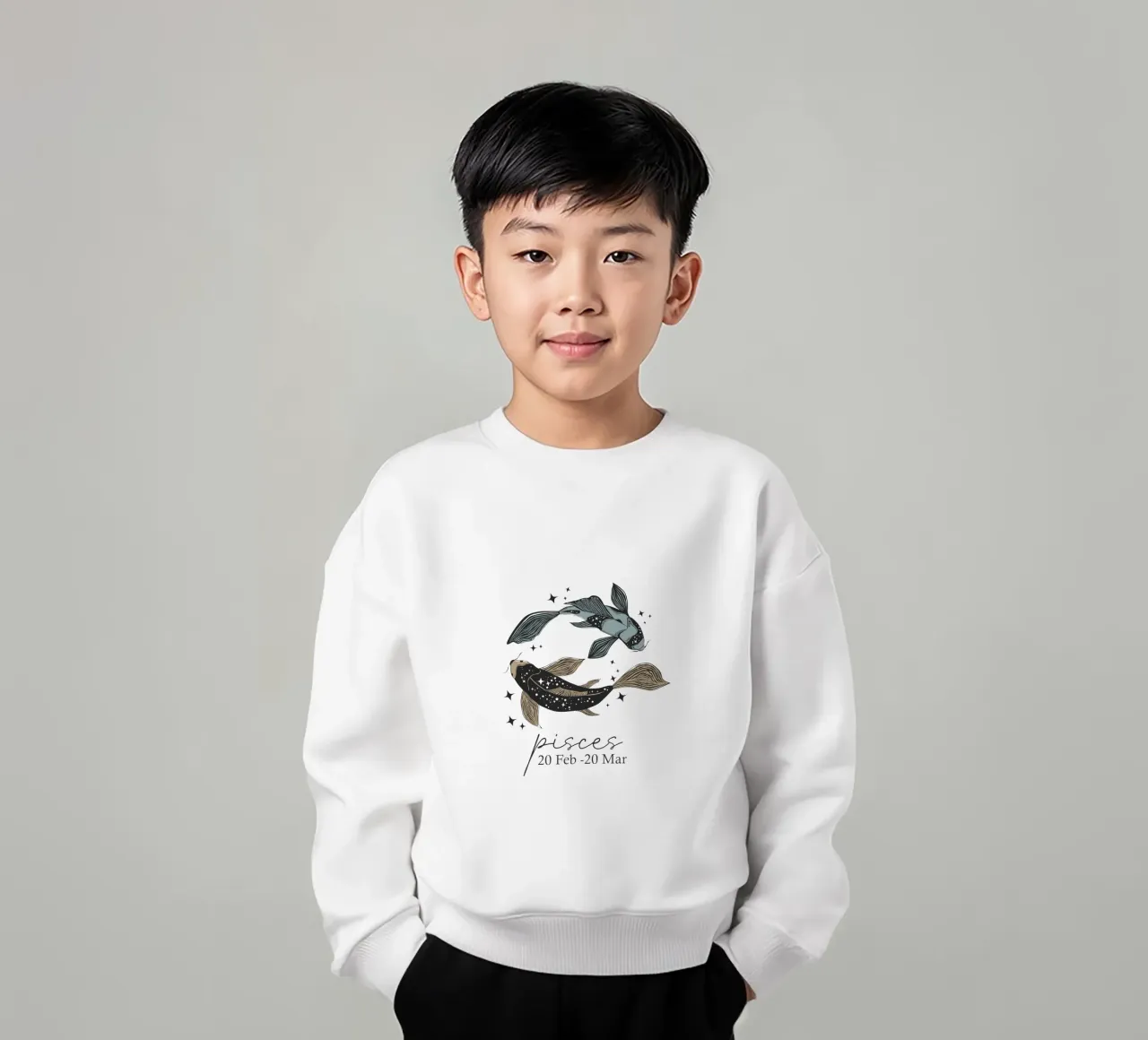 Design retrò Pesces felpa bambino da Indigo Rain