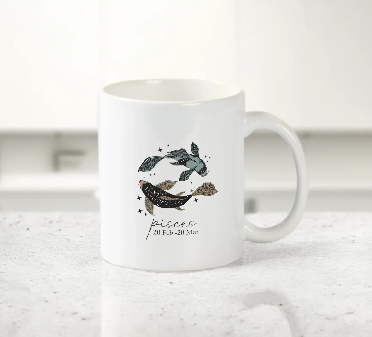Design retrò Pesces tazza in ceramica da Indigo Rain