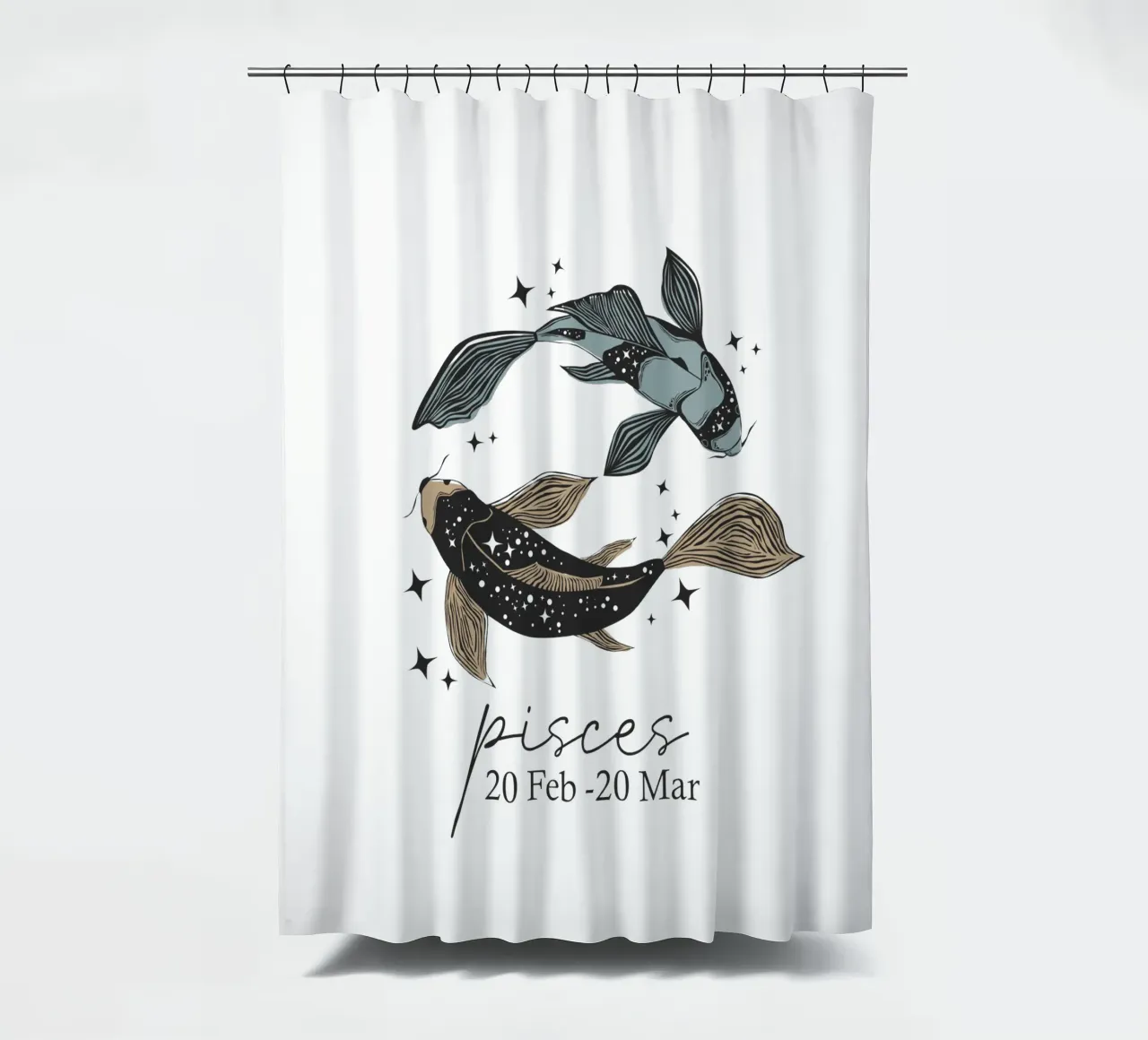 Design retrò Pesces tenda da doccia da Indigo Rain