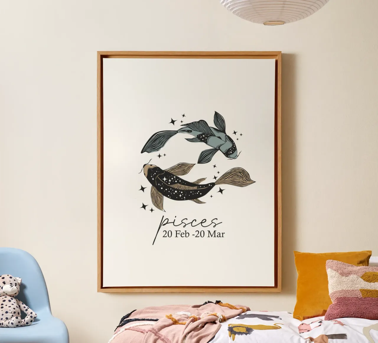 Retro design Pesces canvas by Indigo Rain