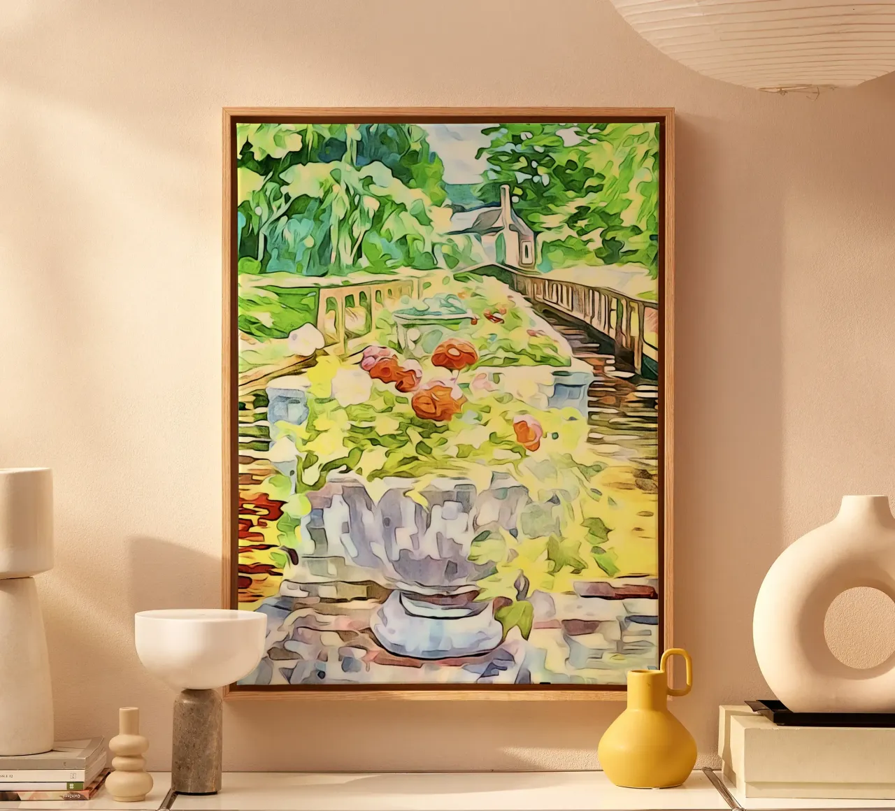 Mainau Island, motif 1 canvas with Floater frame by ZAMART