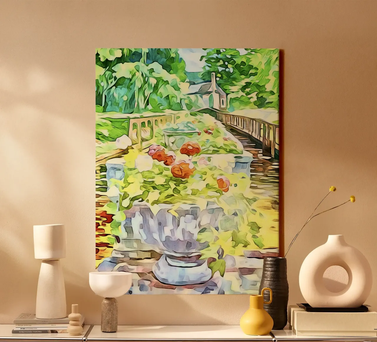 Mainau Island, motif 1 canvas with Floater frame by ZAMART