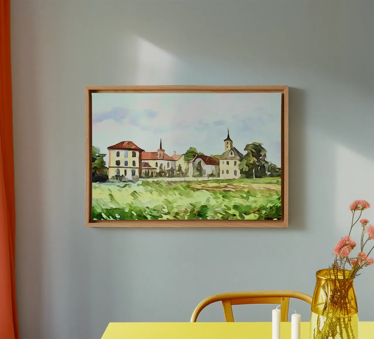 Mainau Island, motif 2 canvas with Floater frame by ZAMART