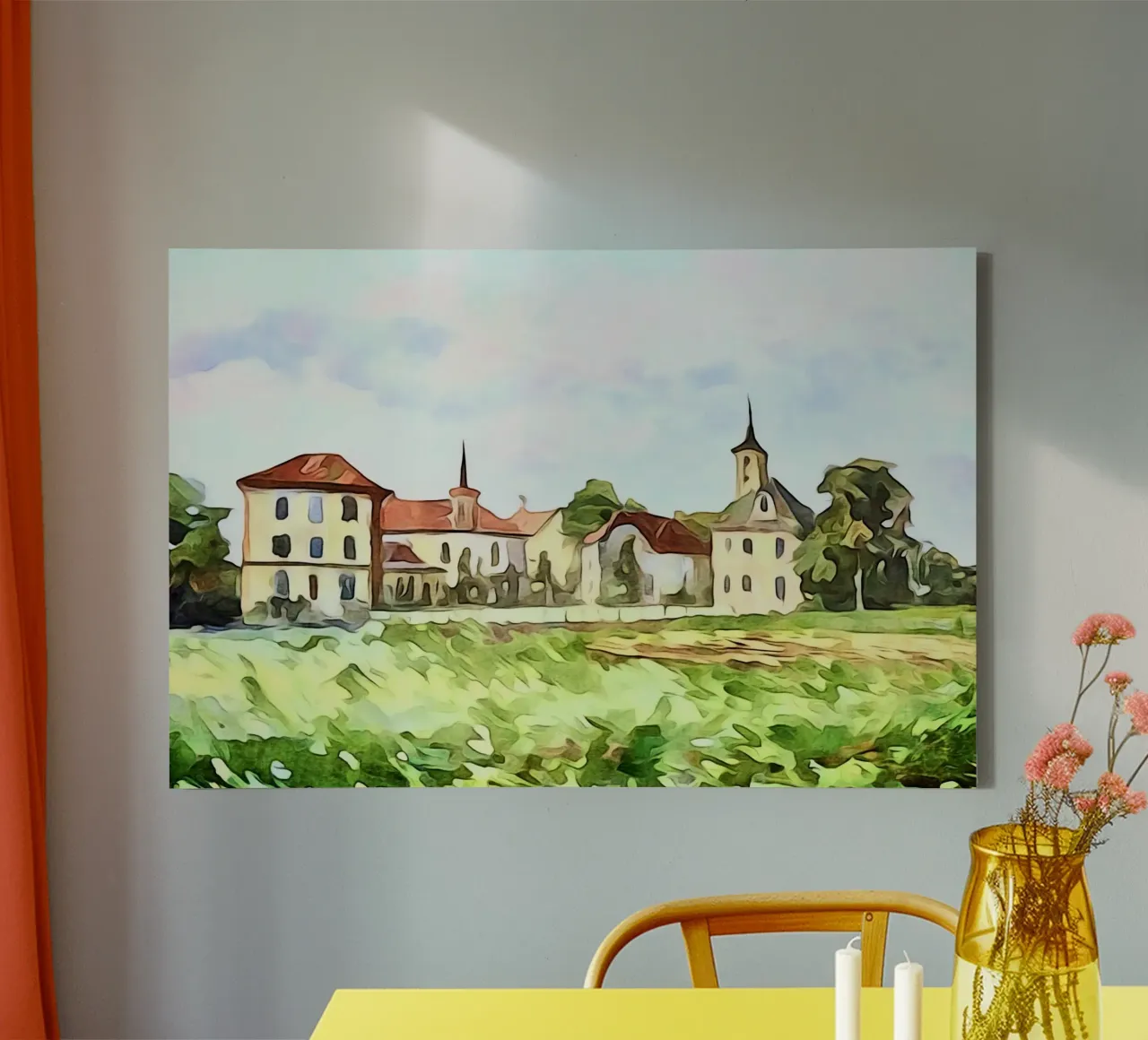 Mainau Island, motif 2 canvas with Floater frame by ZAMART