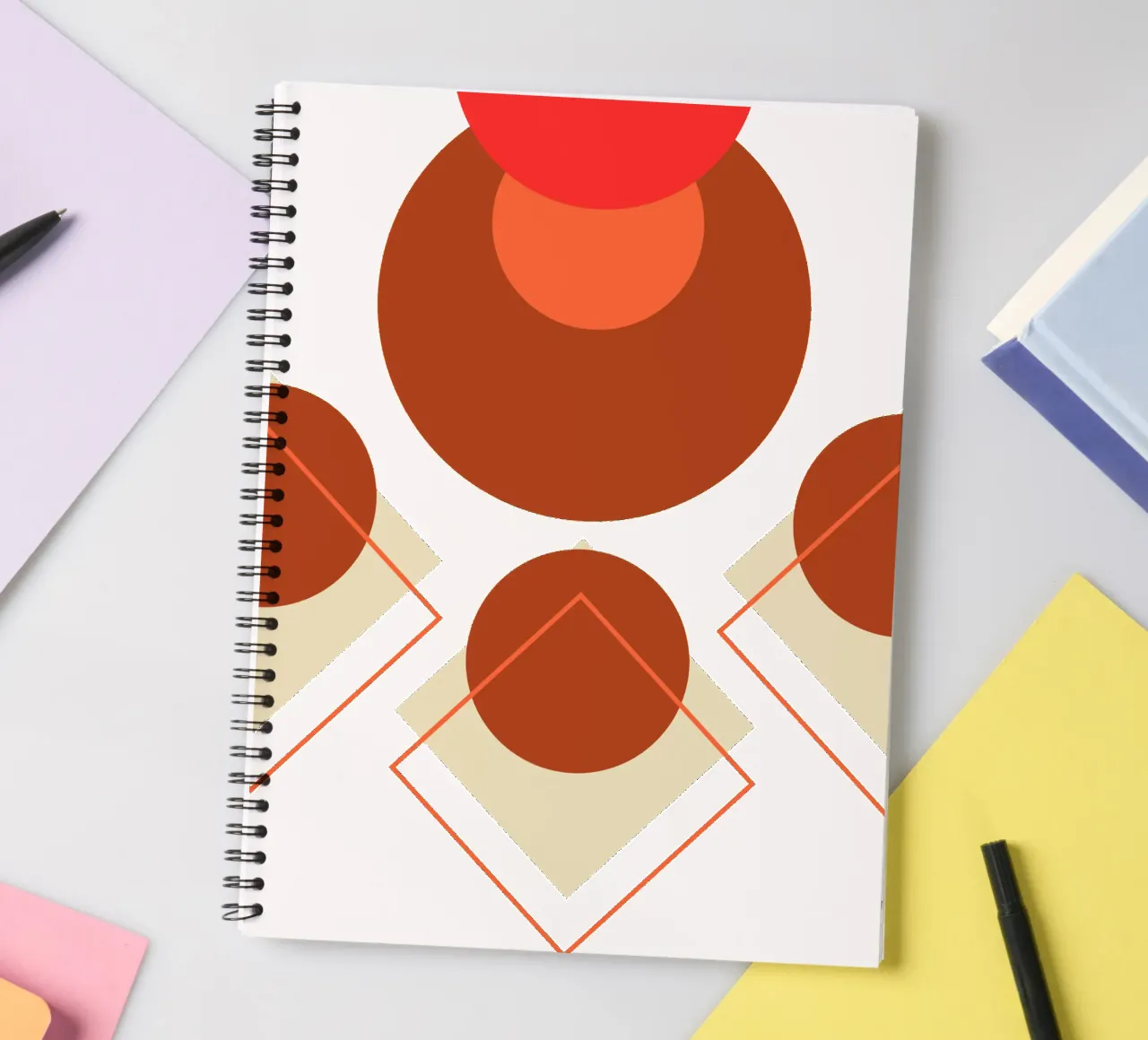 Boho minimalist modern simple spiral notebook by YSV MINIMALIST