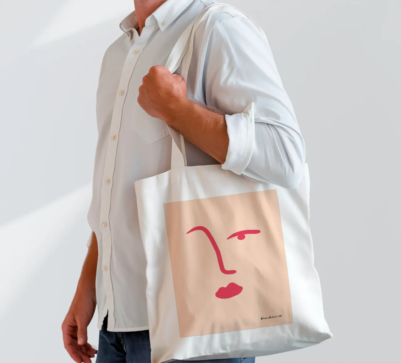 Floating Shapes borsa in juta da Mike Leymi