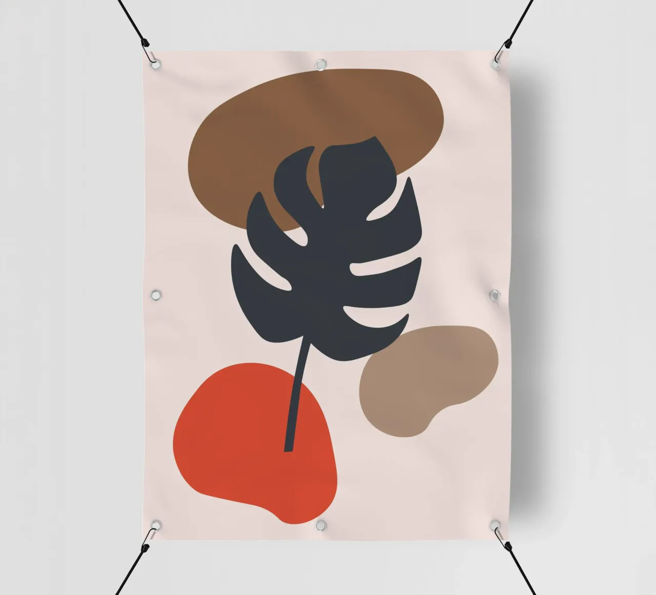 Monstera black telo in pvc da LisaArtes