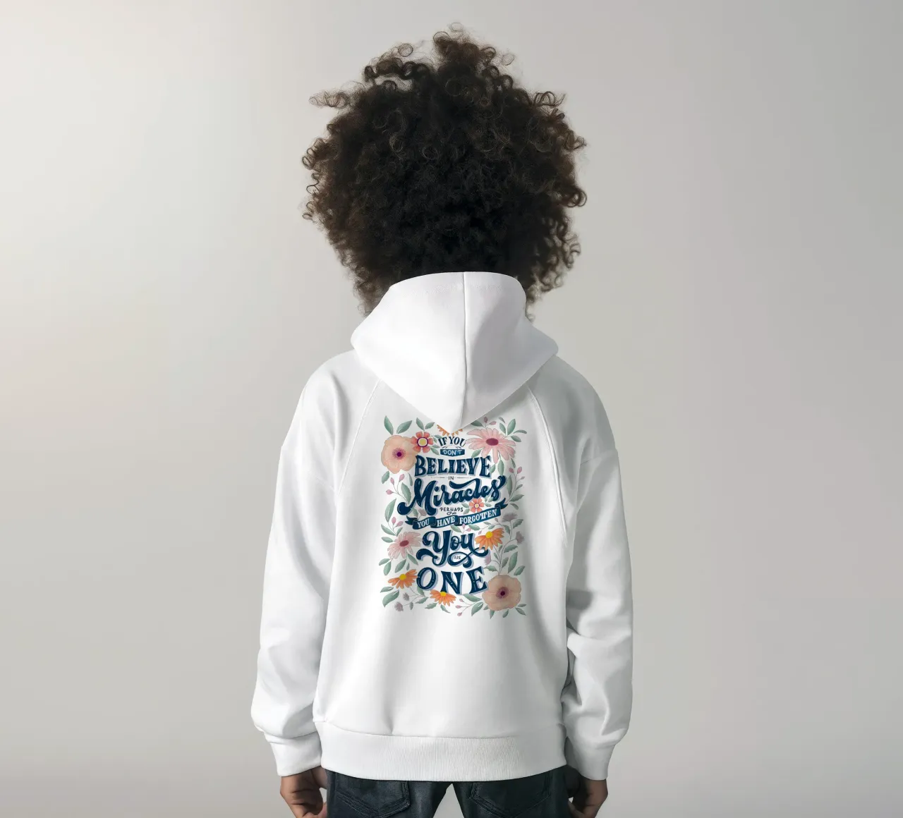 Siete unici e meravigliosi. Motivo floreale in colori pastello felpa bambino con cappuccio da CalliLetters