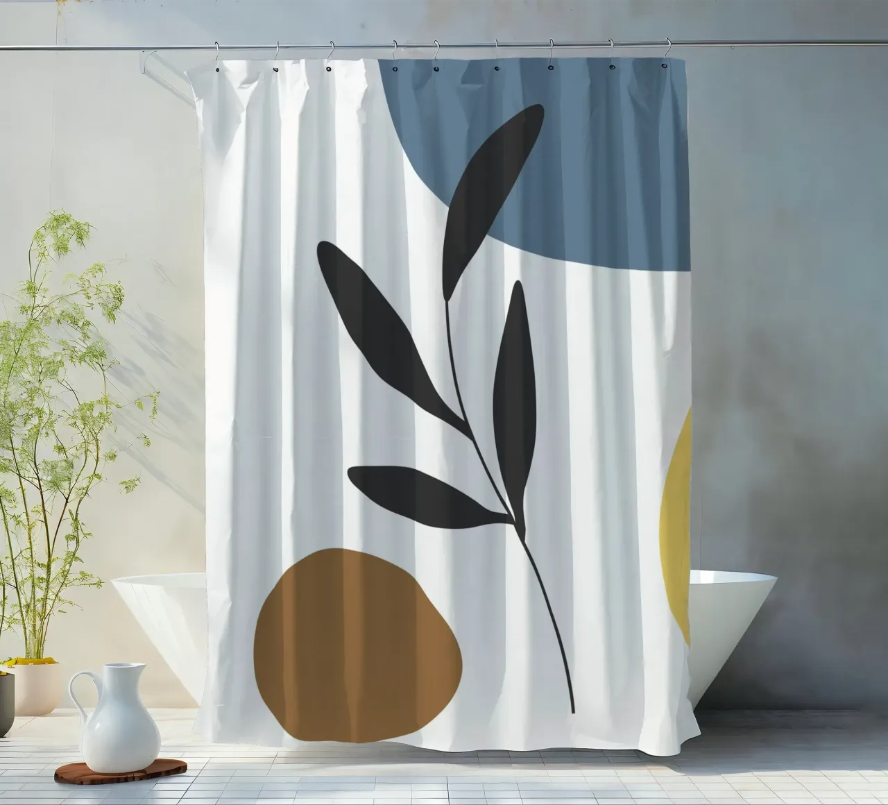 Minimalist composition shower curtain by LisaArtes