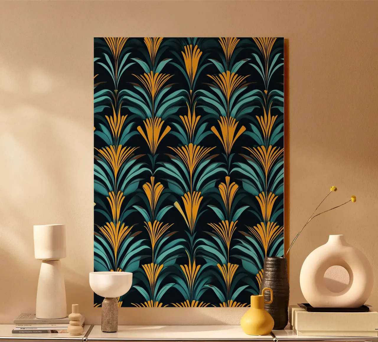 Art Deco "Golden Age Dreams" alluminio dibond da Nikis Art Studio