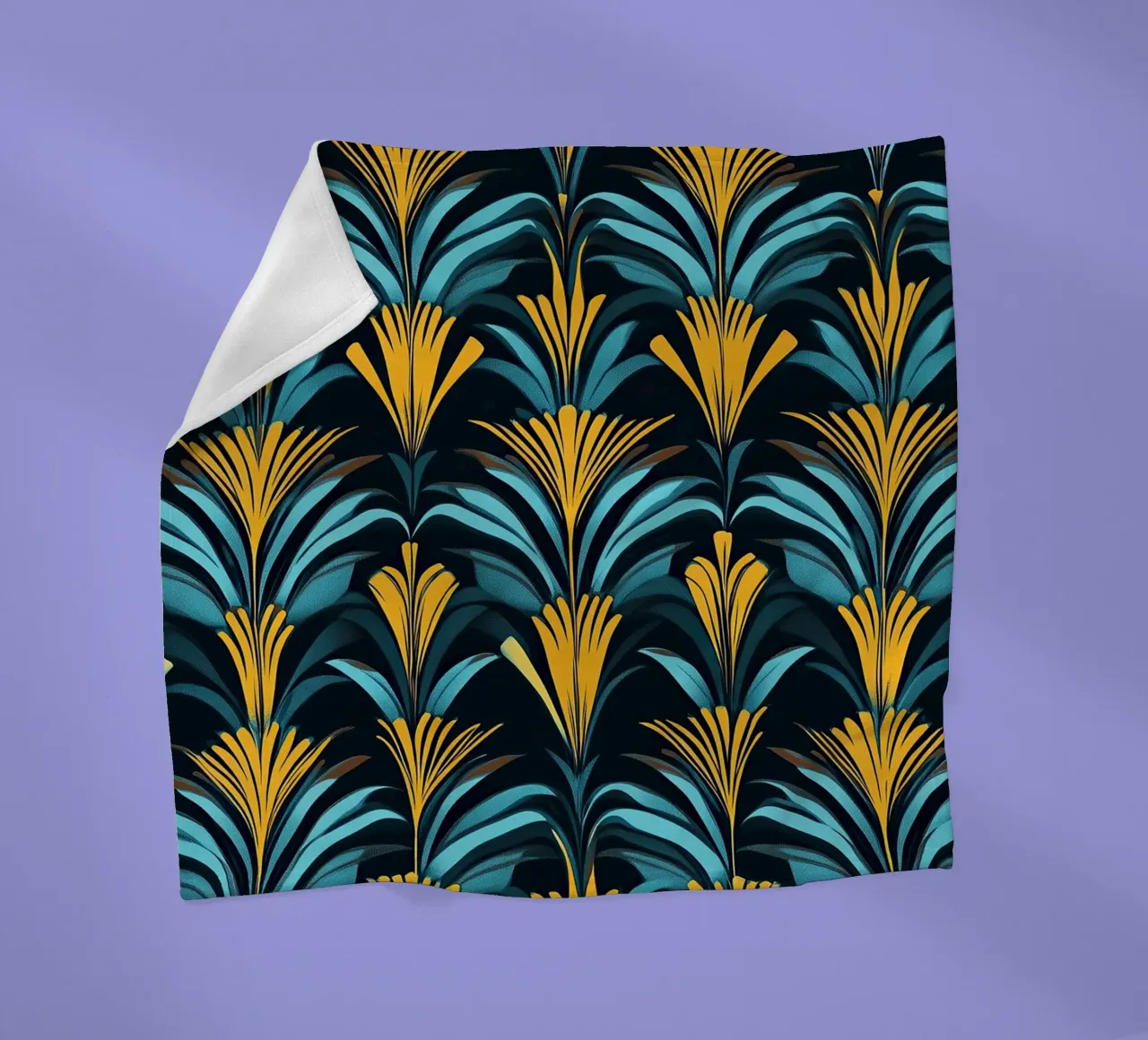 Art Deco "Golden Age Dreams" coperta in pile da Nikis Art Studio