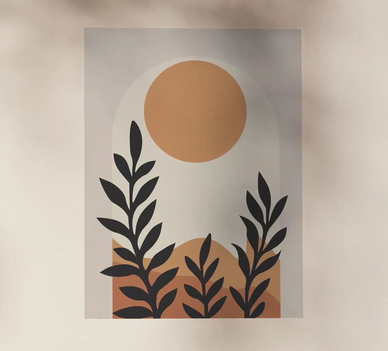 Earthly hills and a large muted sun pellicola backlit da LisaArtes