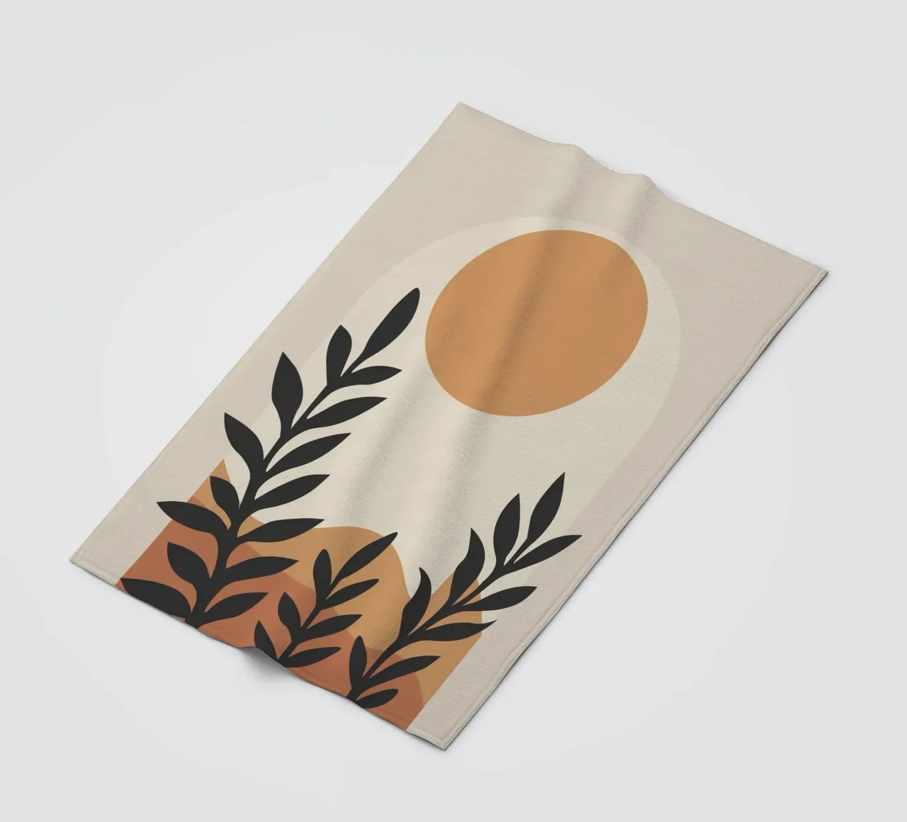 Earthly hills and a large muted sun fleecedeken van LisaArtes