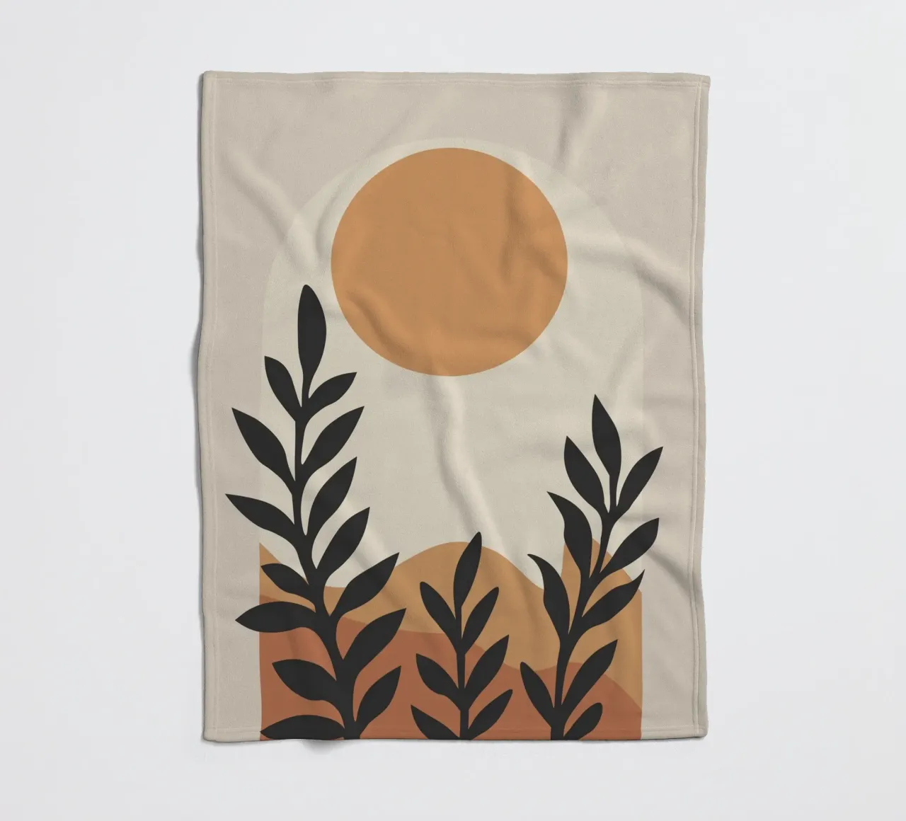 Earthly hills and a large muted sun fleecedeken van LisaArtes