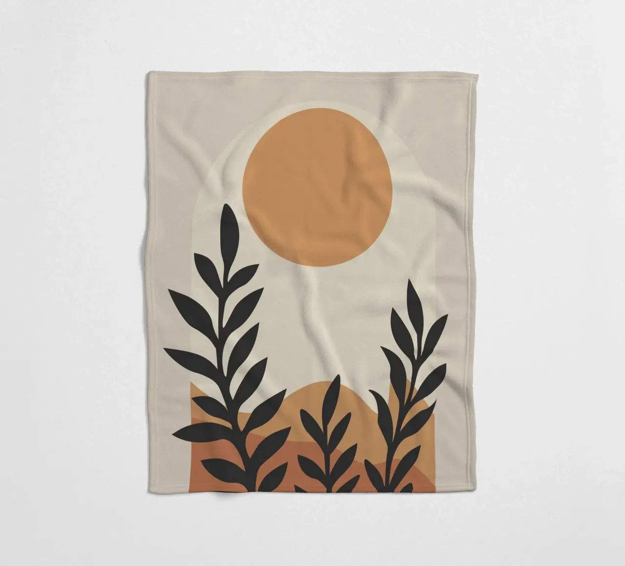 Earthly hills and a large muted sun fleecedeken van LisaArtes