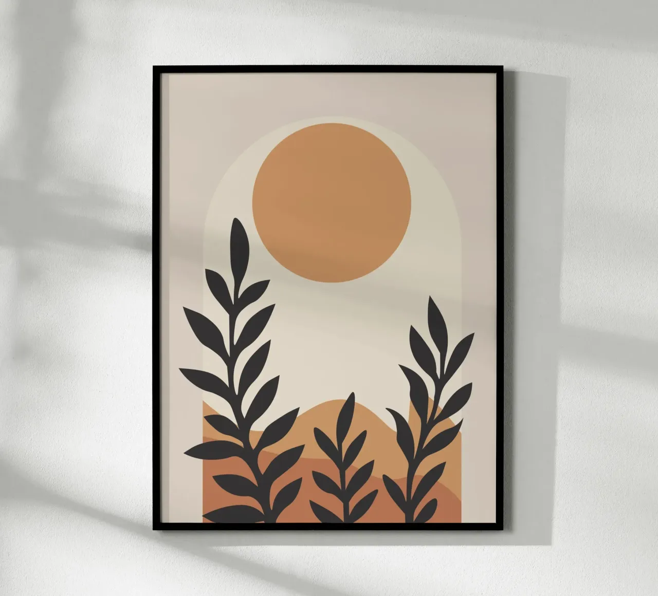 Earthly hills and a large muted sun carta hahnemühle da LisaArtes