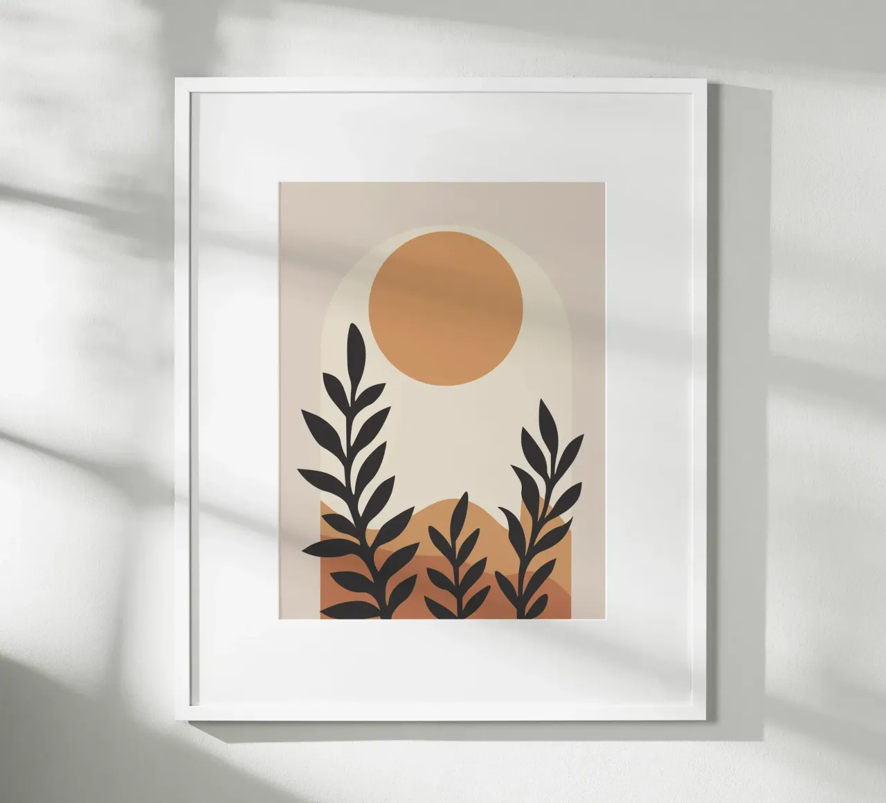 Earthly hills and a large muted sun carta hahnemühle da LisaArtes