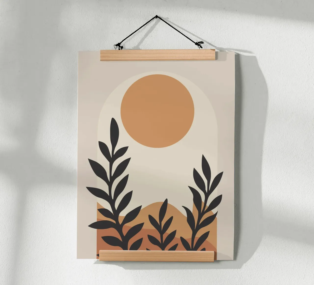 Earthly hills and a large muted sun carta hahnemühle da LisaArtes