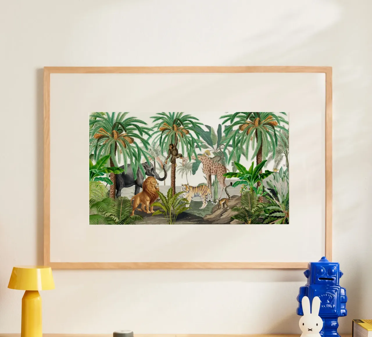 Aventure de la faune et de la flore africaines poster avec cadre en plastique de Vintage World - Uta Naumann