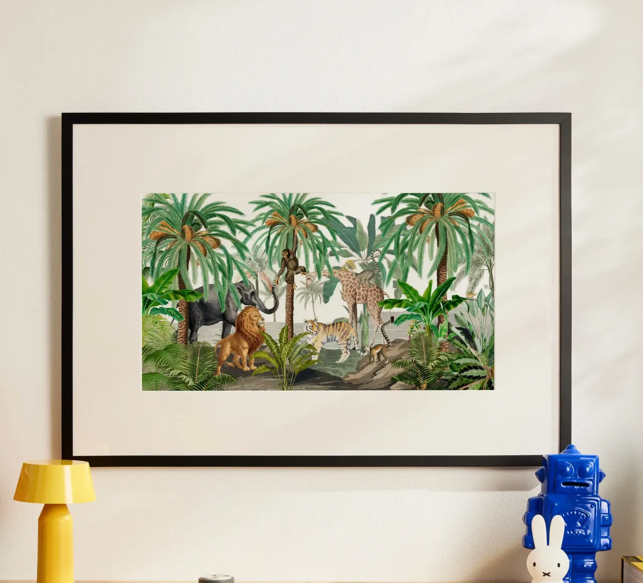 Aventure de la faune et de la flore africaines poster avec cadre en plastique de Vintage World - Uta Naumann