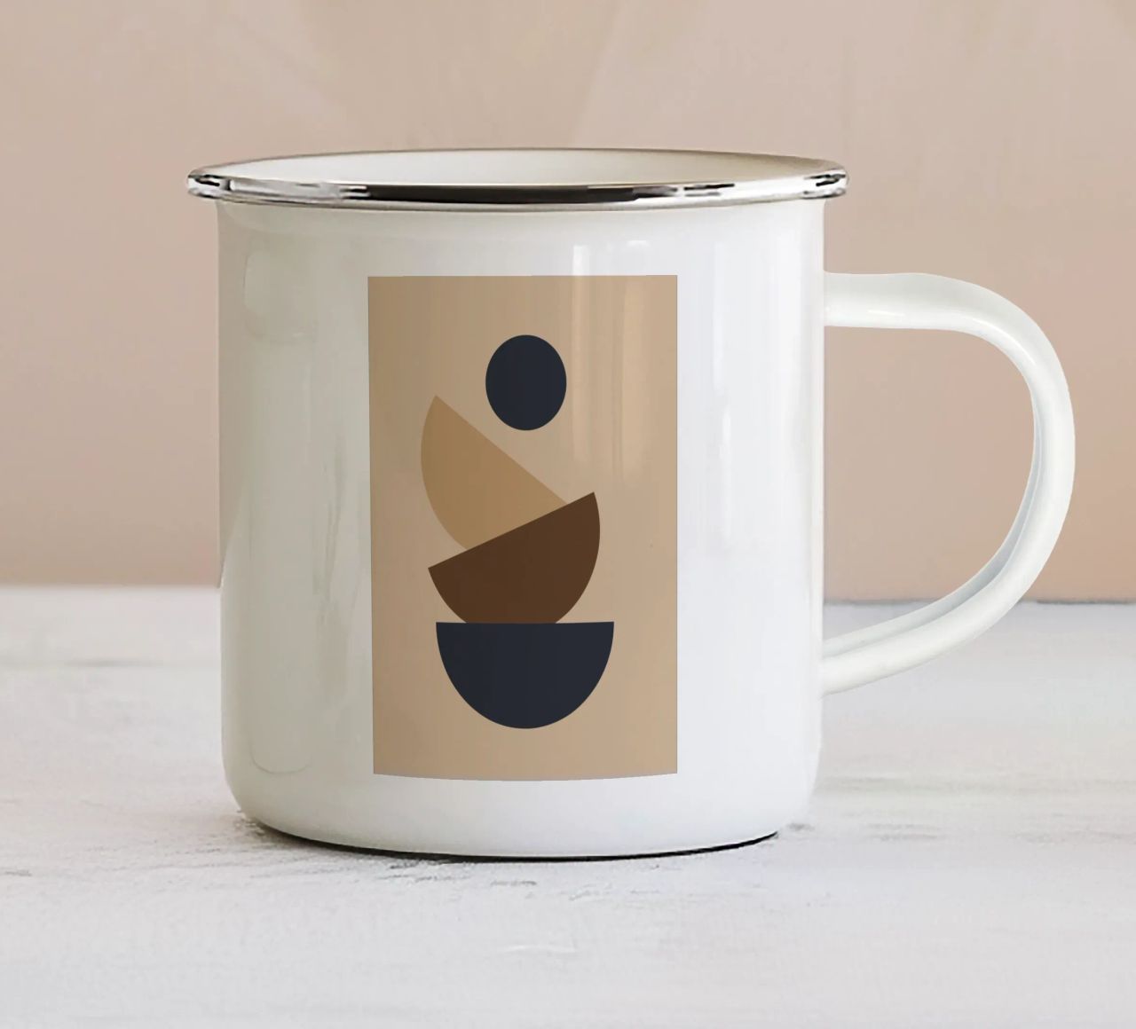 Geometric shapes stacked tazza in smalto da LisaArtes
