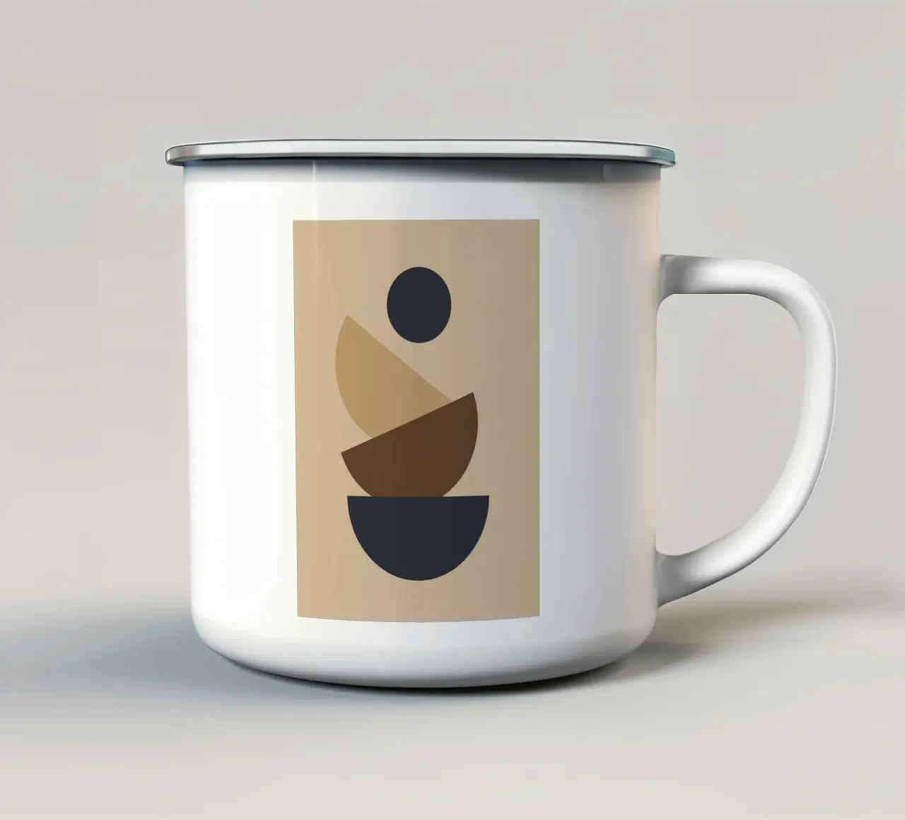 Geometric shapes stacked enamel mug by LisaArtes