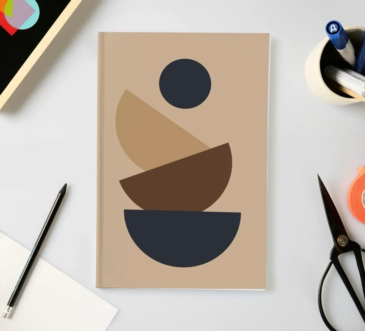 Geometric shapes stacked notebook by LisaArtes