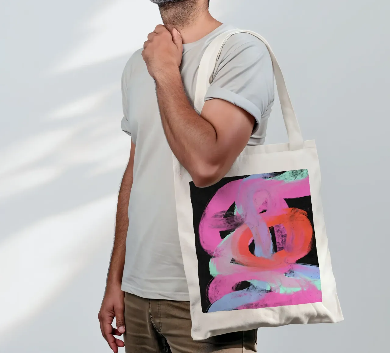Neon Loops borsa in juta da treechild