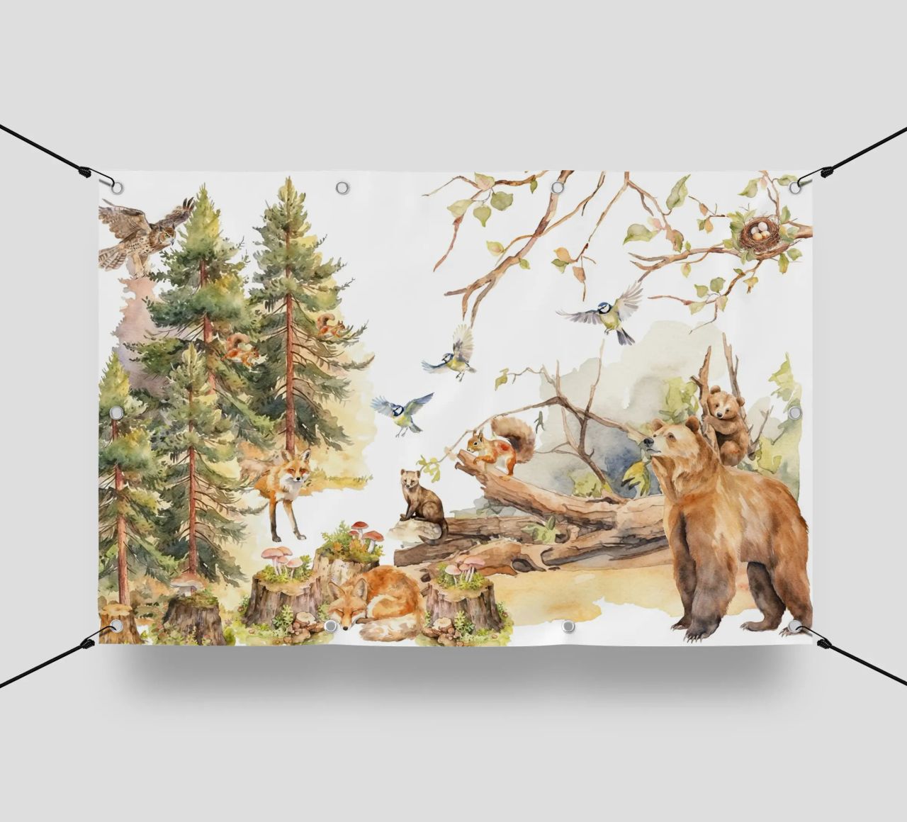Amici del bosco stravaganti nella foresta telo in pvc da Vintage World - Uta Naumann