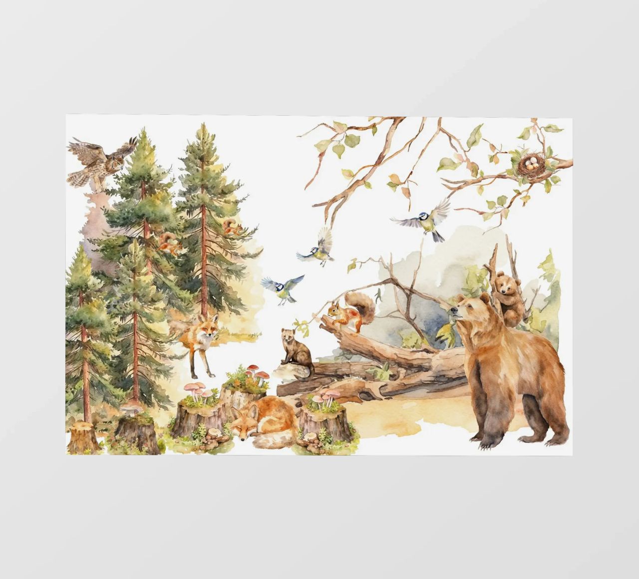 Amici del bosco stravaganti nella foresta telo in pvc da Vintage World - Uta Naumann
