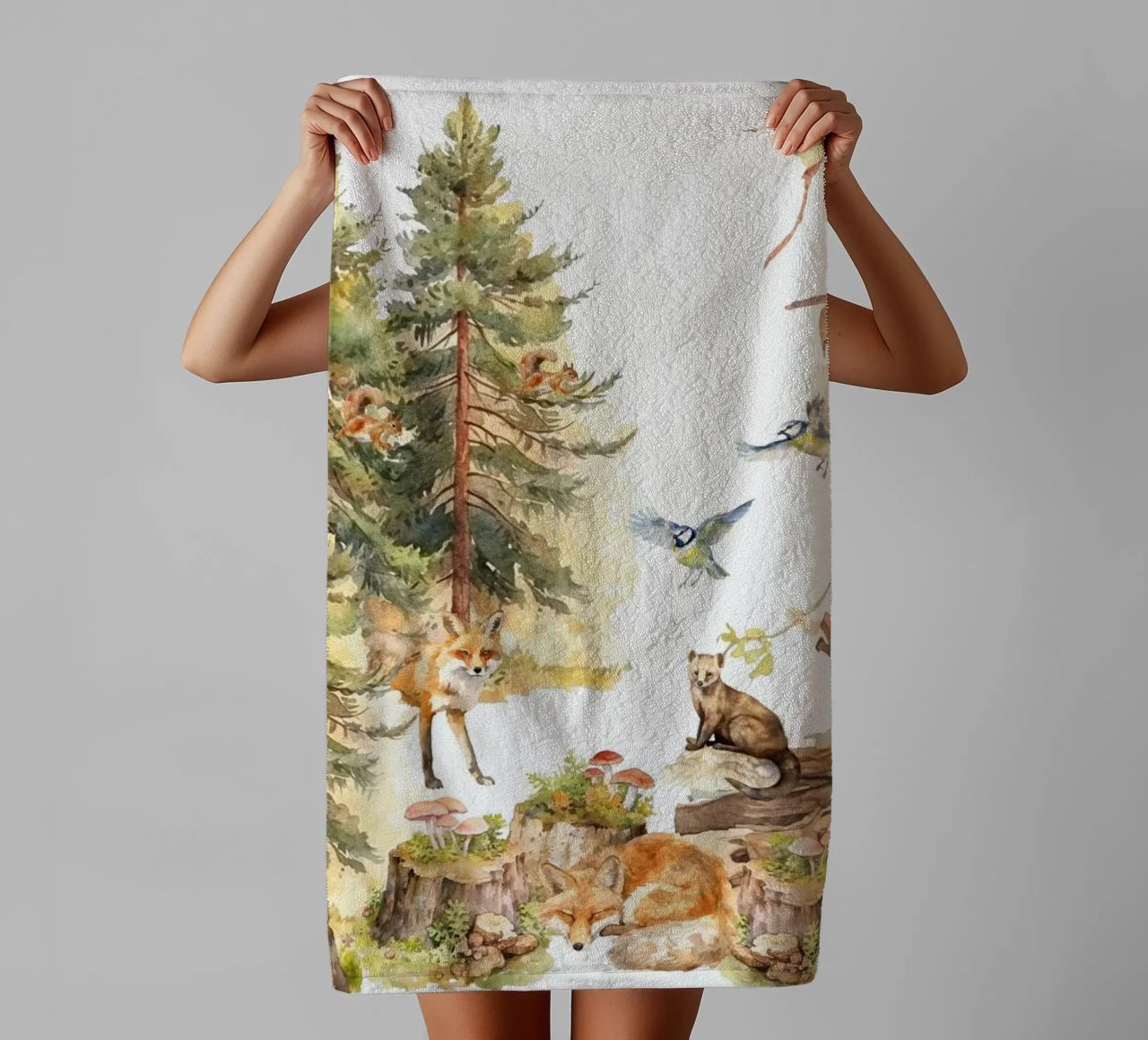 Amici del bosco stravaganti nella foresta asciugamano da bagno da Vintage World - Uta Naumann