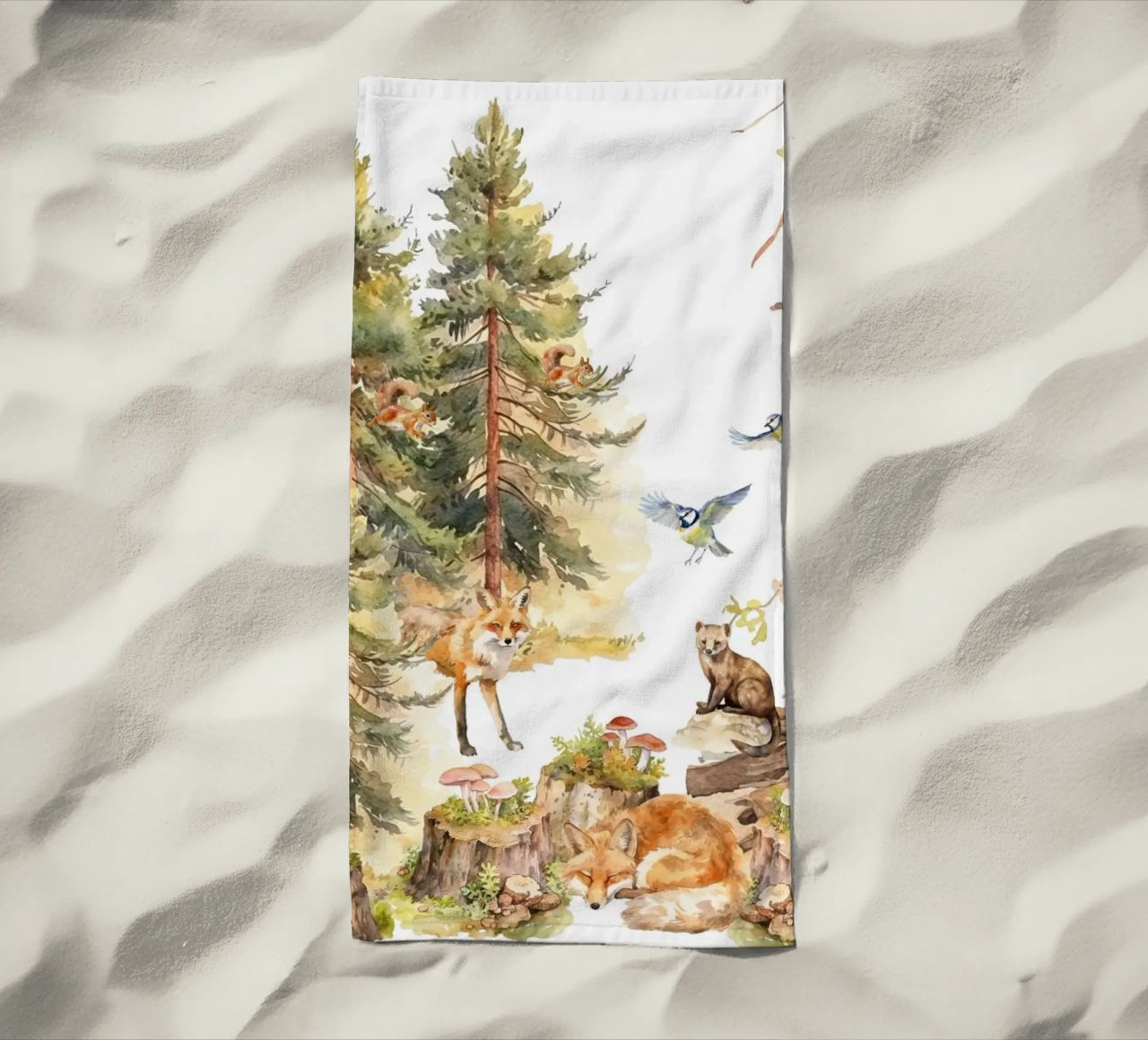 Amici del bosco stravaganti nella foresta telo mare da Vintage World - Uta Naumann
