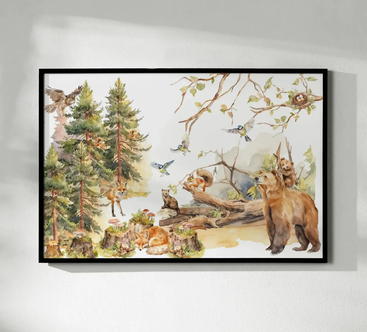 Whimsical Woodland Friends In Forest hahnemühle by Vintage World - Uta Naumann