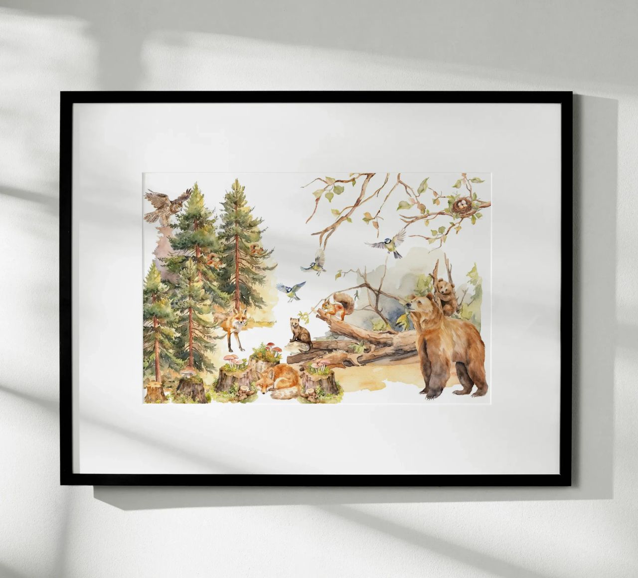 Skurrile Waldfreunde im Wald Poster von Vintage World - Uta Naumann
