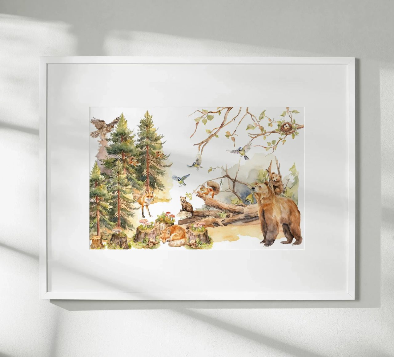 Skurrile Waldfreunde im Wald Poster von Vintage World - Uta Naumann