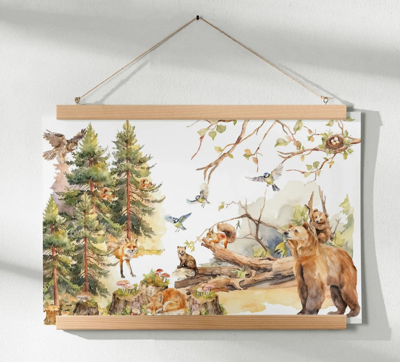 Skurrile Waldfreunde im Wald Poster von Vintage World - Uta Naumann