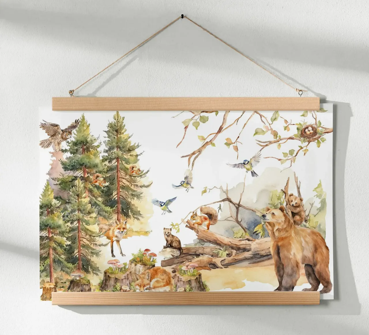 Whimsical Woodland Friends In Forest hahnemühle by Vintage World - Uta Naumann