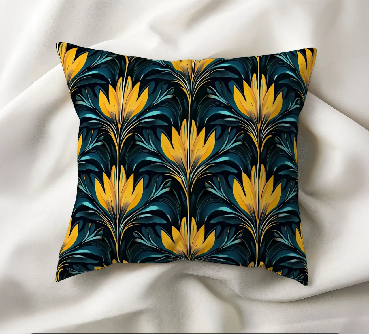 Deco Dawn: Elegance in Motion cuscino da Nikis Art Studio