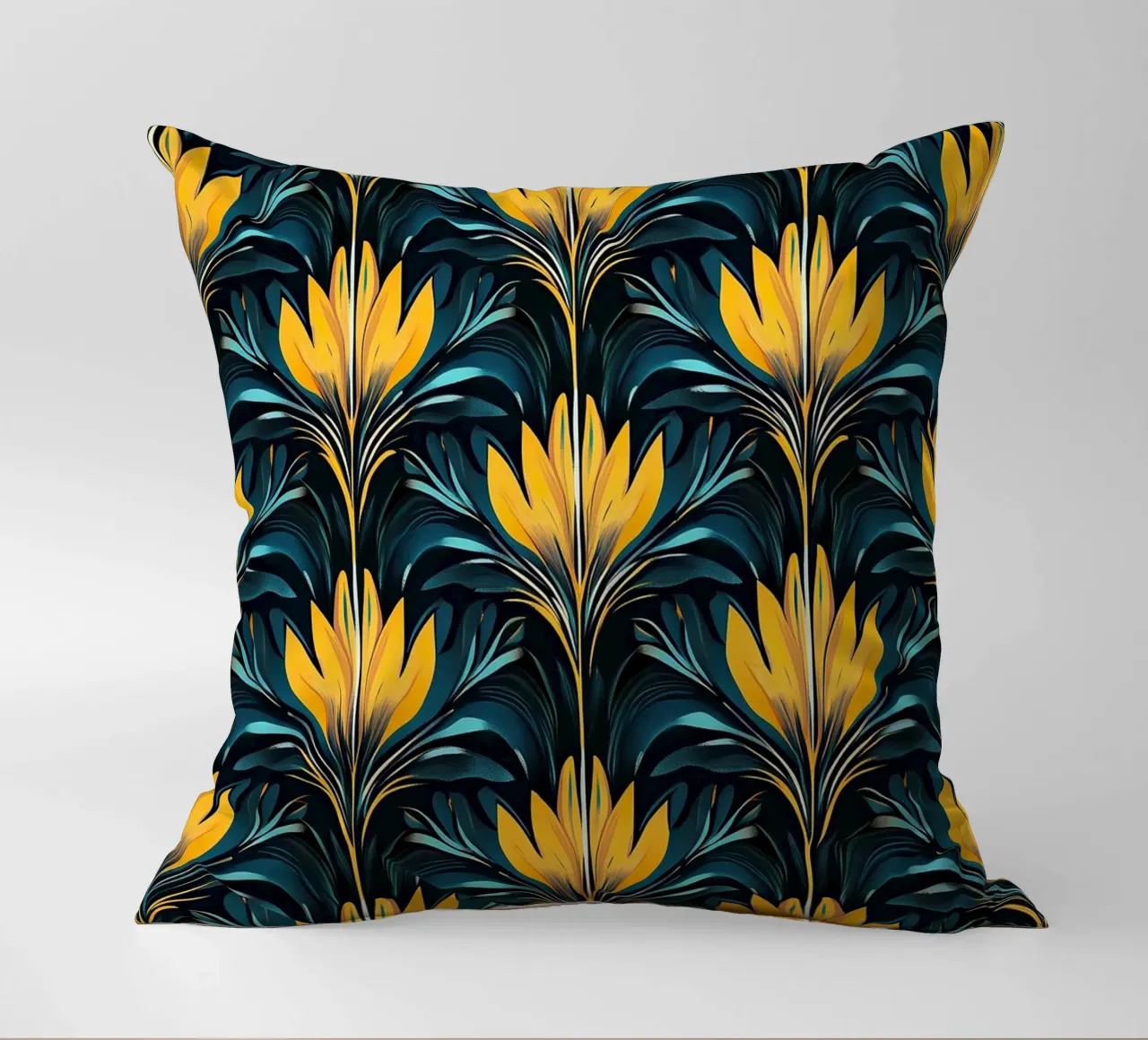 Deco Dawn: Elegance in Motion cuscino da Nikis Art Studio