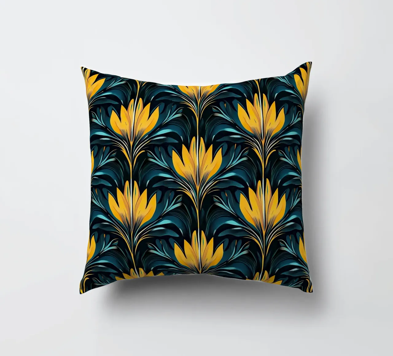 Deco Dawn: Elegance in Motion cuscino da Nikis Art Studio