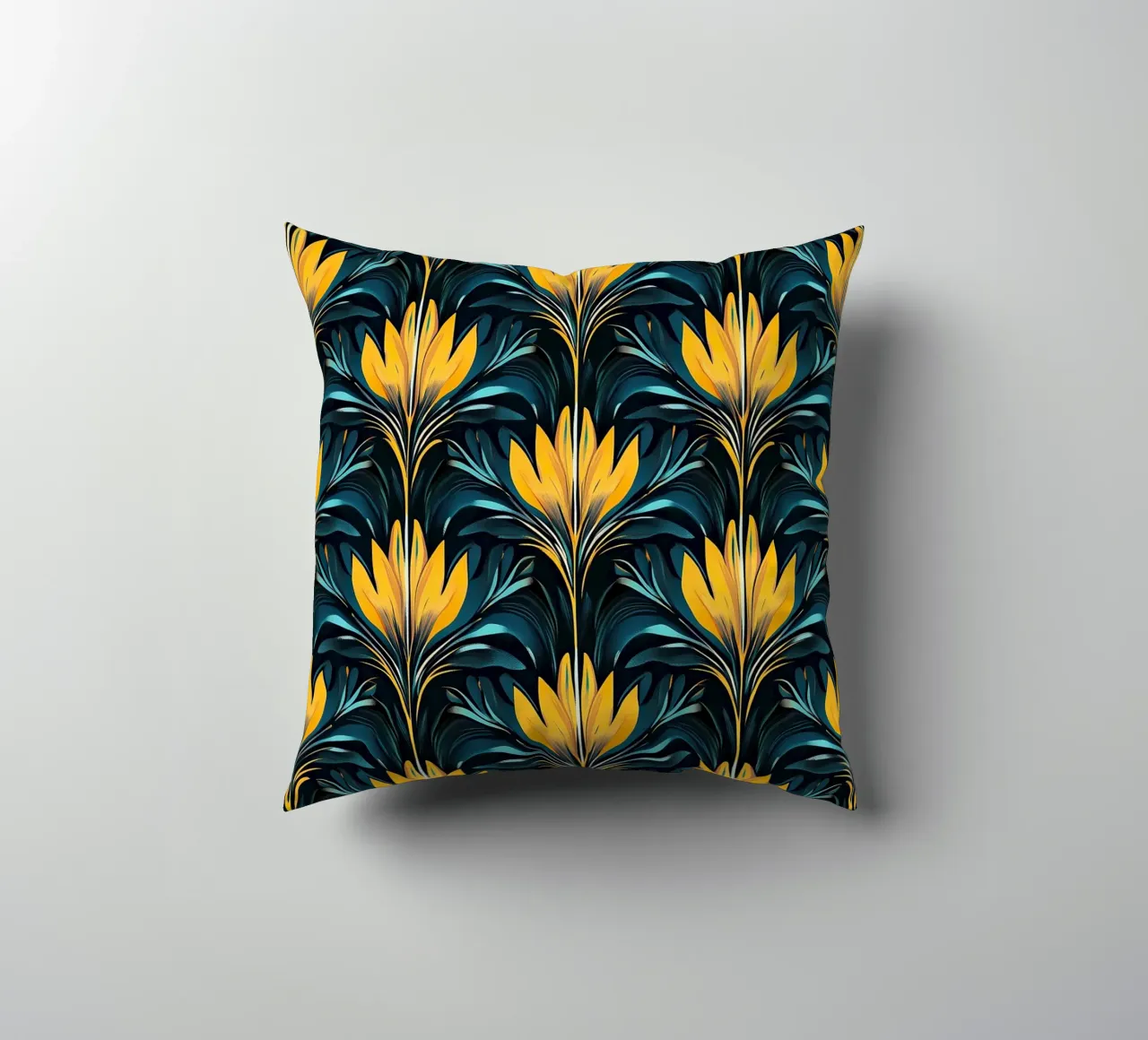 Deco Dawn: Elegance in Motion cuscino da Nikis Art Studio