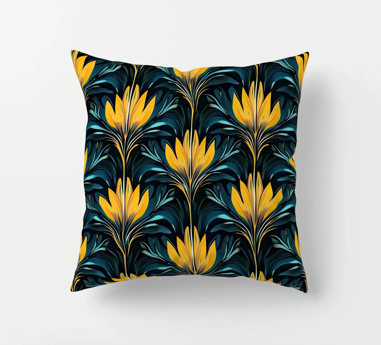 Deco Dawn: Elegance in Motion cuscino da Nikis Art Studio