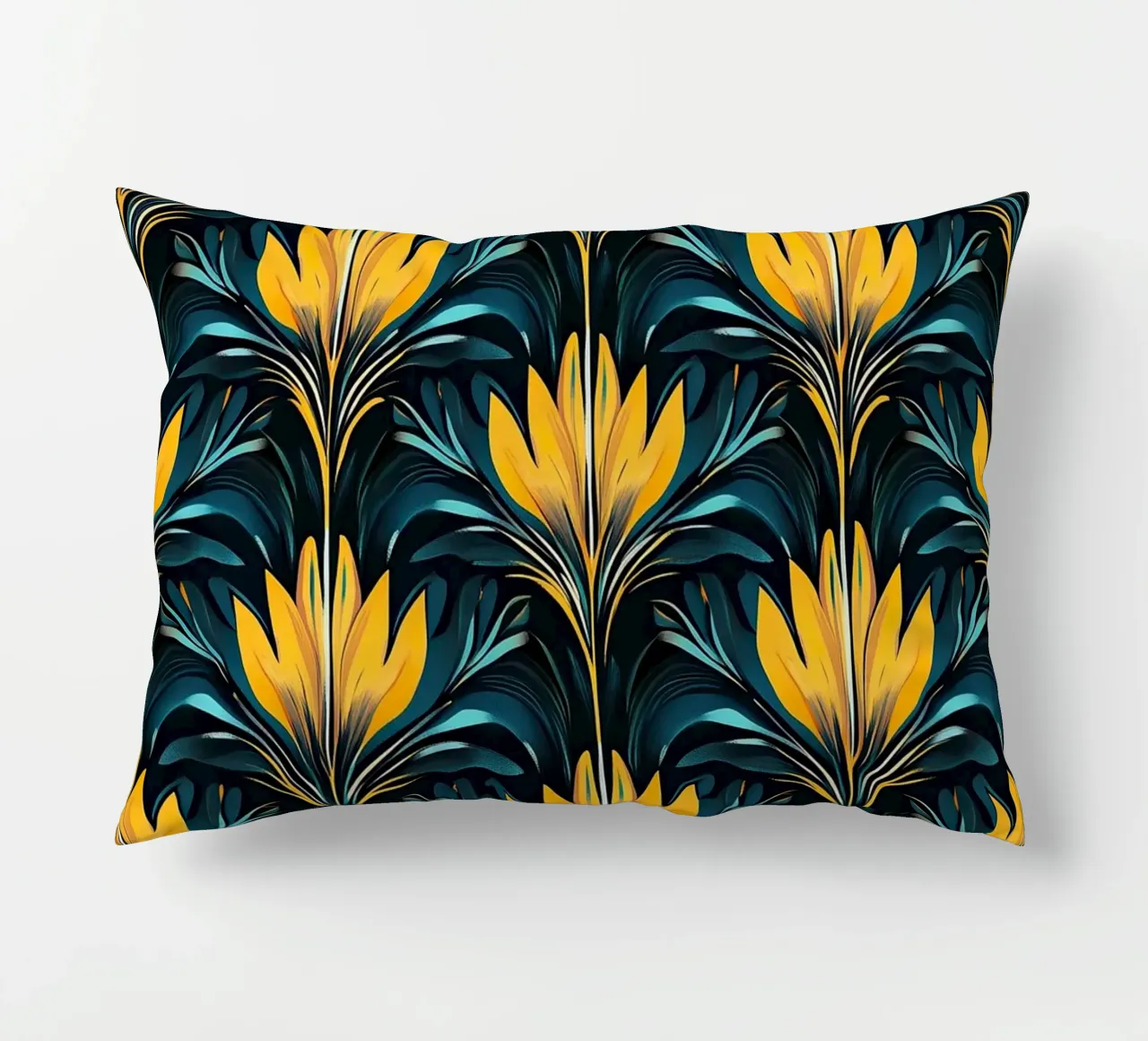 Deco Dawn: Elegance in Motion cuscino da Nikis Art Studio