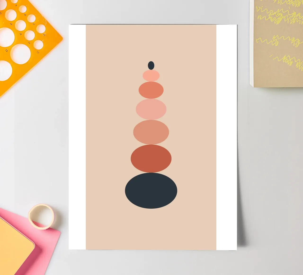 Stacked oval shapes sticker sheet by LisaArtes