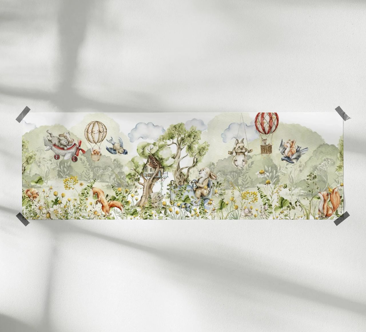 Whimsical Fairytale Animals Garden Storybook Panorama poster by Vintage World - Uta Naumann