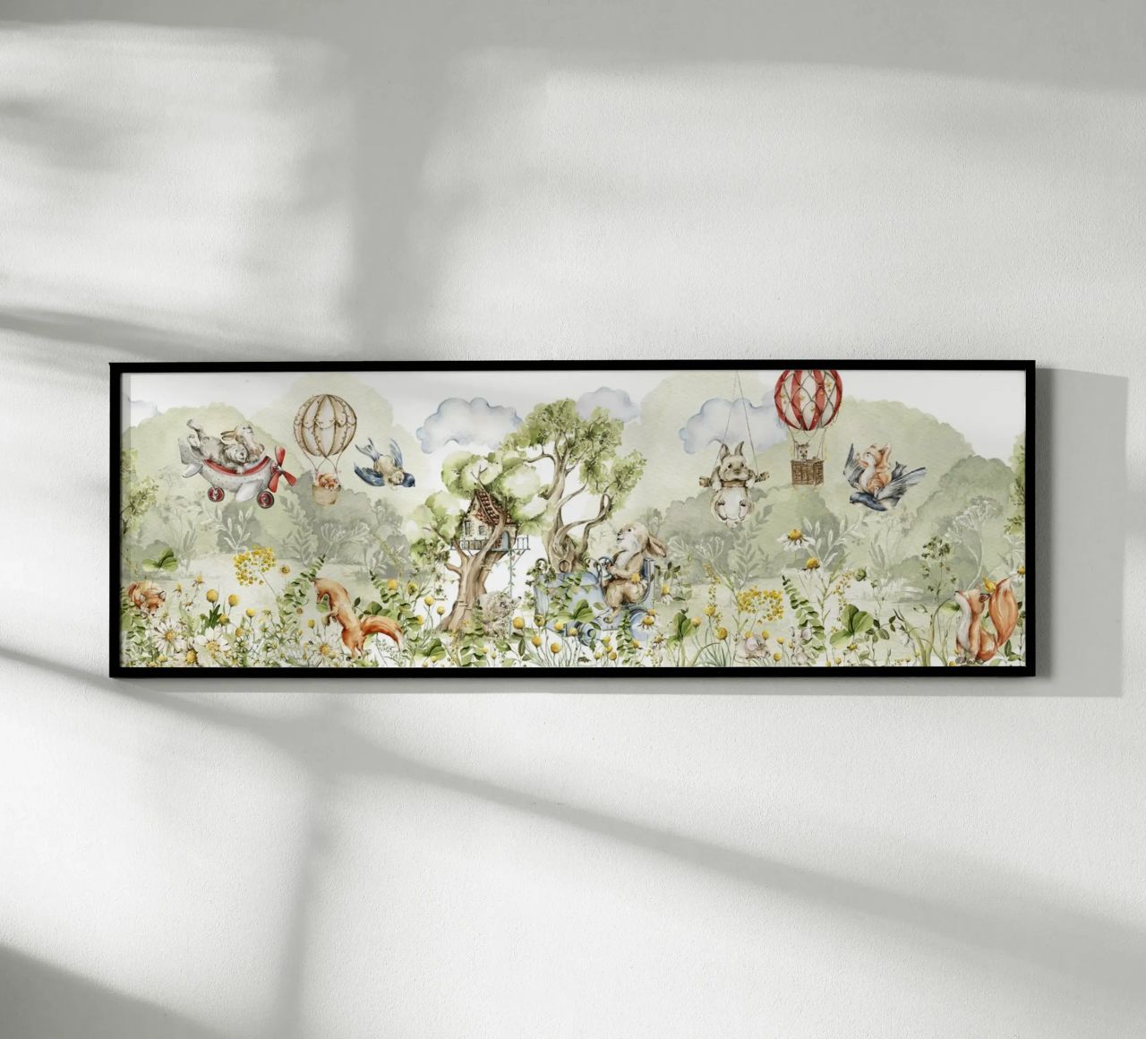 Whimsical Fairytale Animals Garden Storybook Panorama poster by Vintage World - Uta Naumann