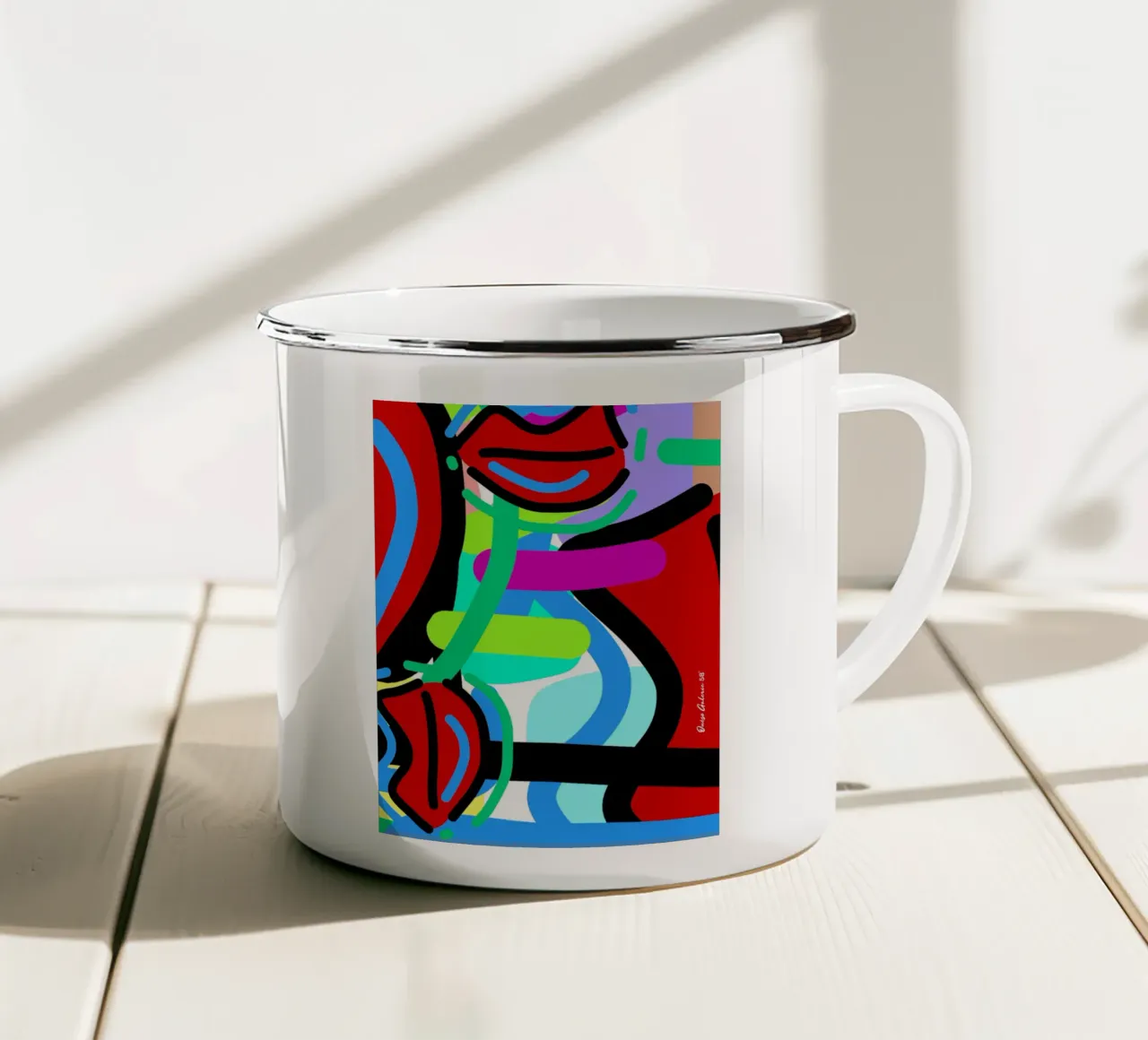 Endless Forms Emaille Tasse von Mike Leymi