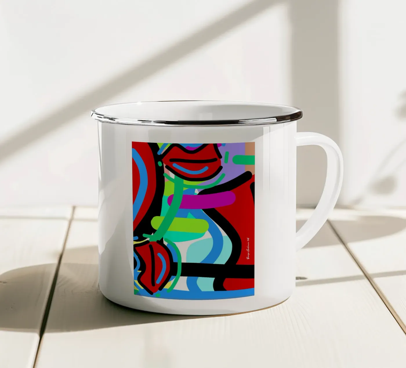 Endless Forms enamel mug by Mike Leymi