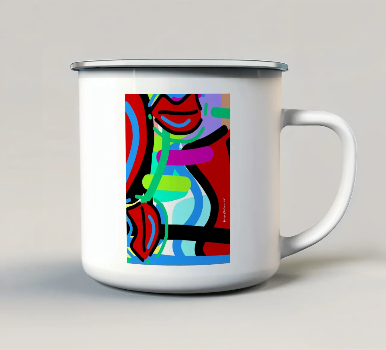 Endless Forms Emaille Tasse von Mike Leymi